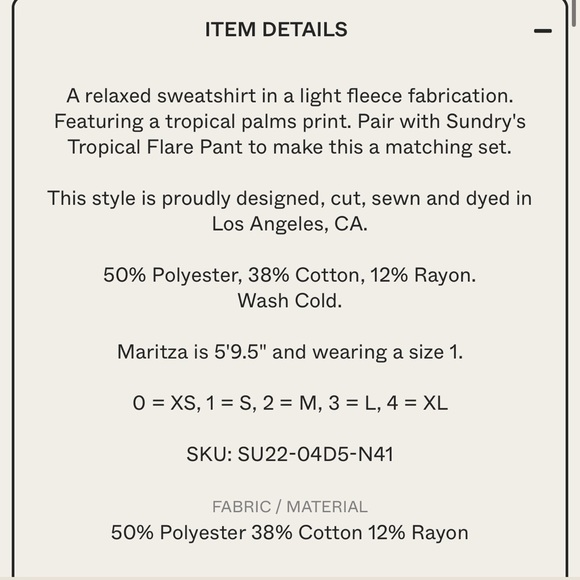 Sundry Tropical Sweatshirt in Spruce - Picture 7 of 7